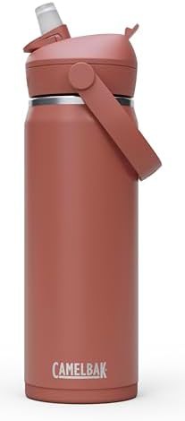 Thrive flip straw water bottle 20oz handle red