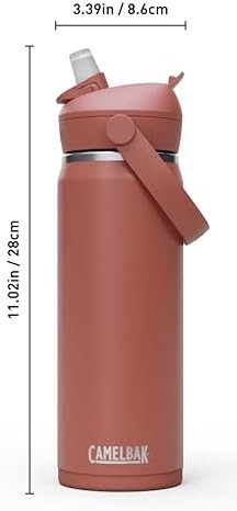 Thrive flip straw water bottle 20oz handle red — photo 4