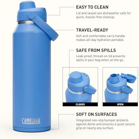 Thrive chug stainless steel water bottle 40oz blue — photo 3