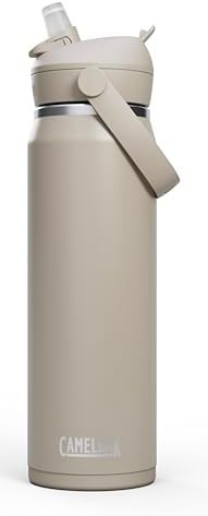 Thrive flip straw stainless water bottle 25oz stone