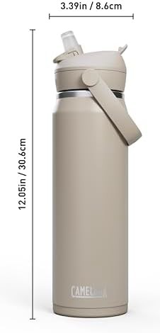 Thrive flip straw stainless water bottle 25oz stone — photo 4