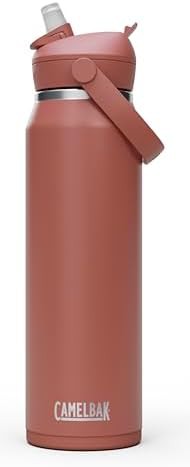 Thrive flip straw stainless water bottle 32oz red