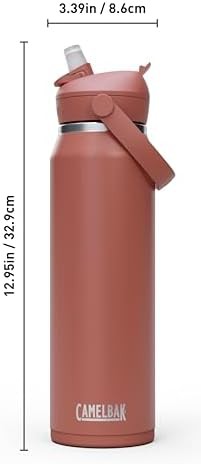 Thrive flip straw stainless water bottle 32oz red — photo 4