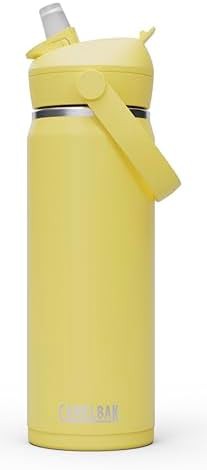 Thrive flip straw stainless water bottle 20oz yellow
