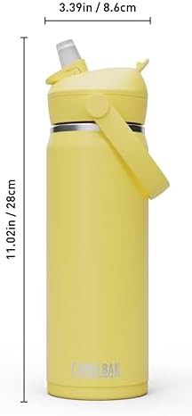 Thrive flip straw stainless water bottle 20oz yellow — photo 4
