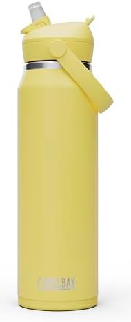Thrive flip straw stainless water bottle 32oz yellow