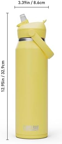 Thrive flip straw stainless water bottle 32oz yellow — photo 4