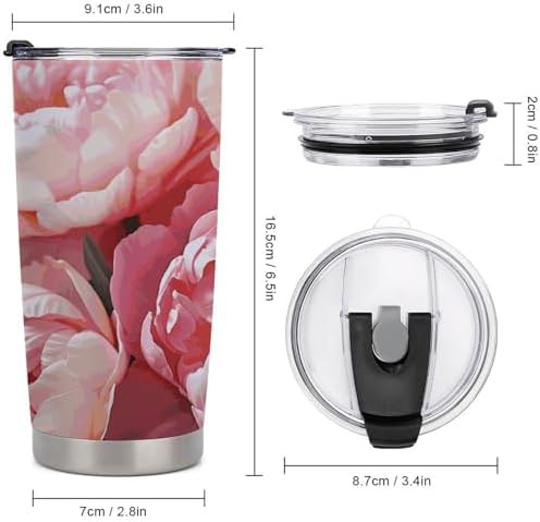 Peony flowers blossom insulated 20 oz tumbler — photo 2