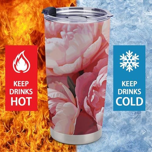 Peony flowers blossom insulated 20 oz tumbler — photo 4