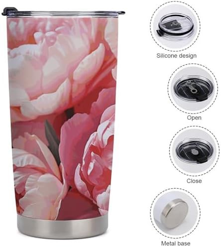 Peony flowers blossom insulated 20 oz tumbler — photo 5