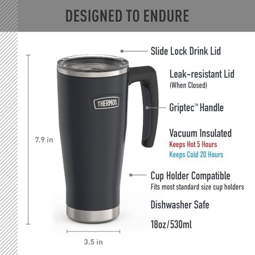 Granite slide lock stainless steel mug 18oz — photo 3