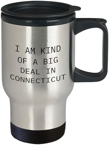 Connecticut proud stainless steel travel mug with handle — photo 2