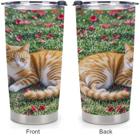 Cat and petals stainless 20 oz travel mug — photo 3