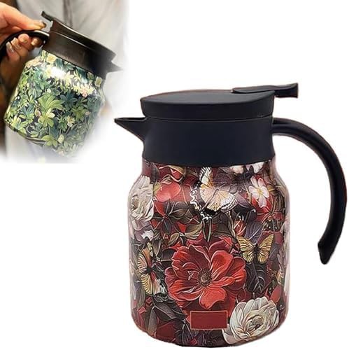 Red Vintage Floral Pattern Thermal Carafe