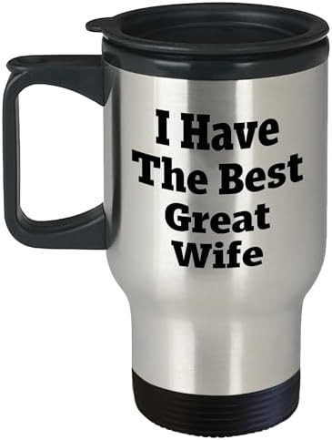 Best wife inspired stainless travel mug with handle