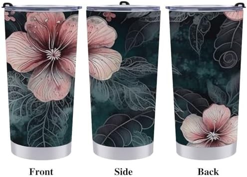 Green leaves and flowers 20 oz tumbler — photo 3