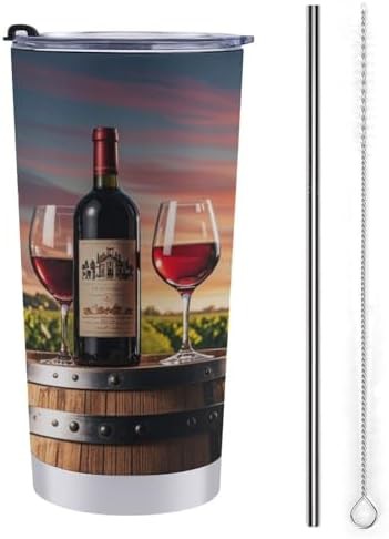 Wooden wine barrel 20 oz insulated tumbler