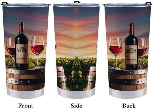 Wooden wine barrel 20 oz insulated tumbler — photo 3