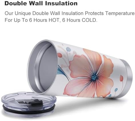 Watercolor flowers 20 oz stainless steel tumbler — photo 4