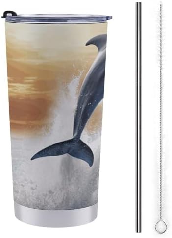 Beautiful dolphin 20 oz stainless steel tumbler