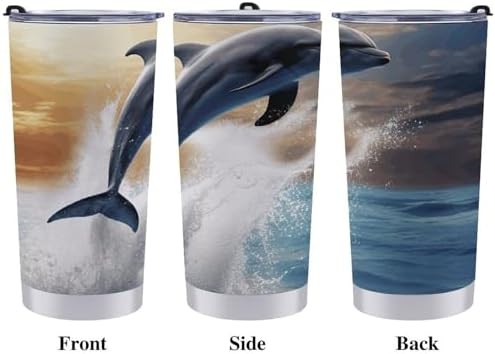 Beautiful dolphin 20 oz stainless steel tumbler — photo 3