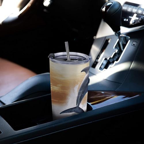 Beautiful dolphin 20 oz stainless steel tumbler — photo 5