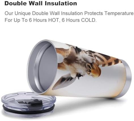 Cute giraffe 20 oz stainless steel tumbler — photo 4
