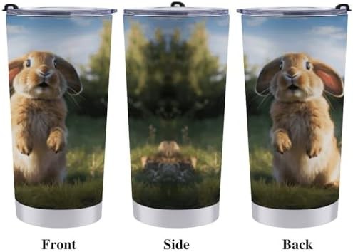 Funny rabbit 20 oz stainless steel tumbler — photo 3