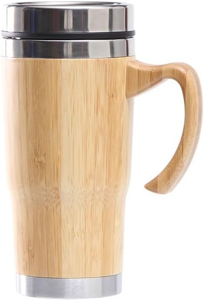Sccfmm 18 oz bamboo thermos travel mug