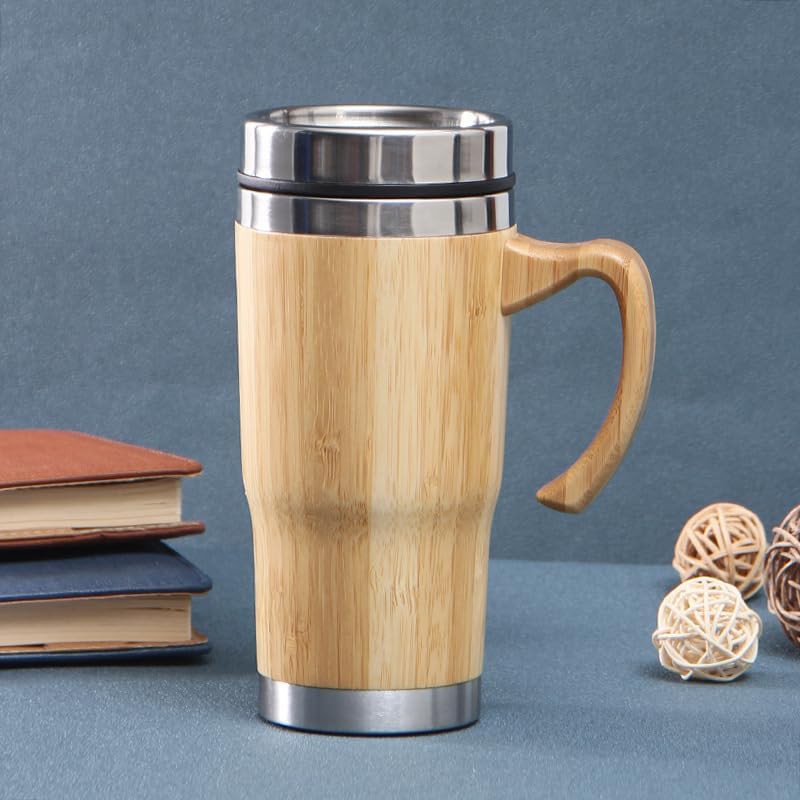 Sccfmm 18 oz bamboo thermos travel mug — photo 5