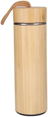 Sccfmm 16 oz bamboo water bottle with handle