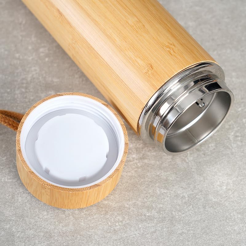 Sccfmm 16 oz bamboo water bottle with handle — photo 4