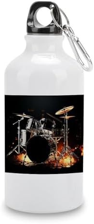400ml Aluminum Sports Water Bottle Drummer Printed Large Capacity
