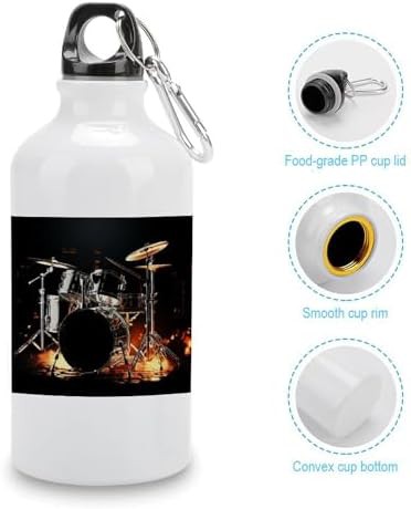 400ml Aluminum Sports Water Bottle Drummer Printed Large Capacity — photo 5