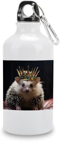 400ml Aluminum Sports Water Bottle Crown With Hedgehog Printed
