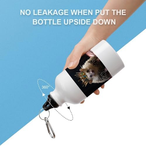400ml Aluminum Sports Water Bottle Crown With Hedgehog Printed — photo 3