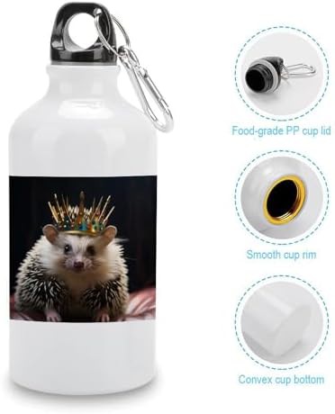 400ml Aluminum Sports Water Bottle Crown With Hedgehog Printed — photo 5