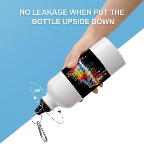 Aluminum sports bottle with piano keyboard print — photo 3