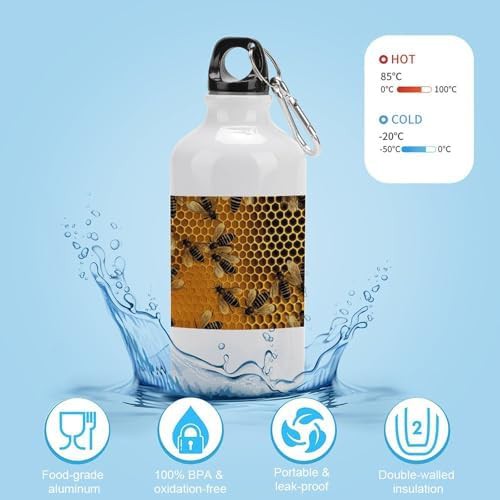 400ml Aluminum Sports Water Bottle Bees on Hive Printed Large — photo 4