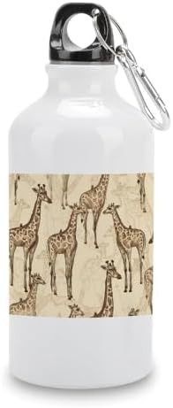 400ml Aluminum Sports Water Bottle Hand Drawn Giraffes Printed