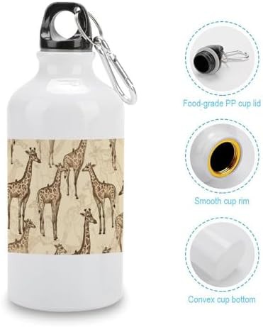 400ml Aluminum Sports Water Bottle Hand Drawn Giraffes Printed — photo 5