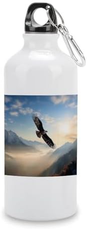 Aluminum sports bottle with eagle mountain print