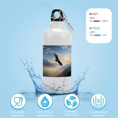 Aluminum sports bottle with eagle mountain print — photo 4