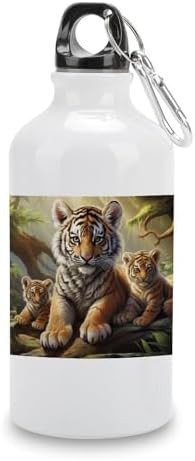 400ml Aluminum Sports Water Bottle Jungle Tigers Cub Printed Large