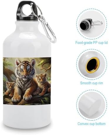 400ml Aluminum Sports Water Bottle Jungle Tigers Cub Printed Large — photo 5