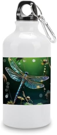 400ml Aluminum Sports Water Bottle Dragonfly Green Printed Large