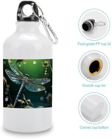 400ml Aluminum Sports Water Bottle Dragonfly Green Printed Large — photo 5