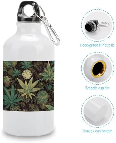 400ml Aluminum Sports Water Bottle A Puff In Time Weed Marijuana — photo 5