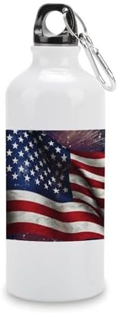 600ml aluminum sports bottle with USA flag