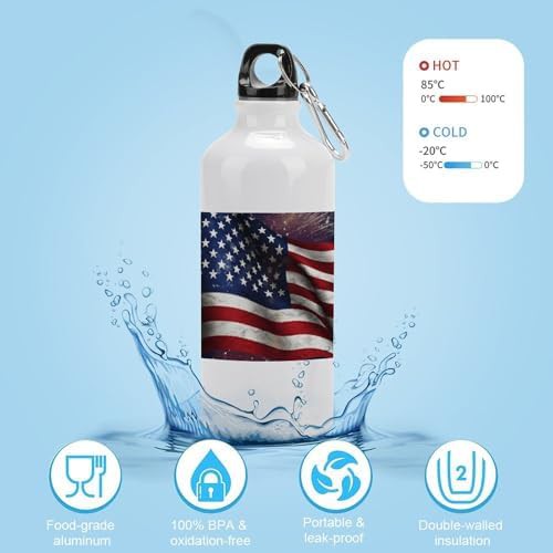600ml aluminum sports bottle with USA flag — photo 4